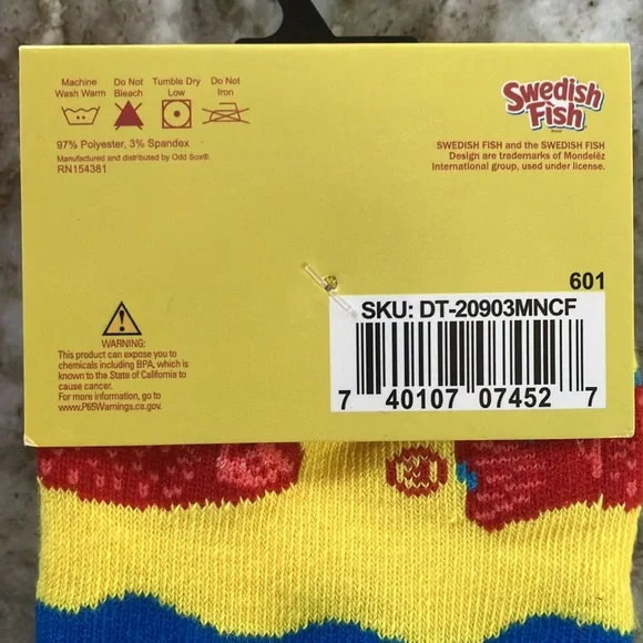 4 Pair Crew Socks Jelly Belly, Swedish Fish, Haribo, Sour Patch Kids - Picture 4 of 6